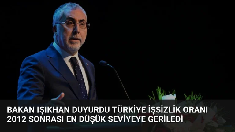 Bakan Işıkhan Duyurdu Türkiye İşsizlik Oranı 2012 Sonrası En Düşük Seviyeye Geriledi