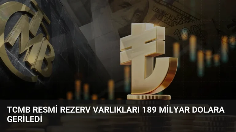 TCMB Resmi Rezerv Varlıkları 189 Milyar Dolara Geriledi