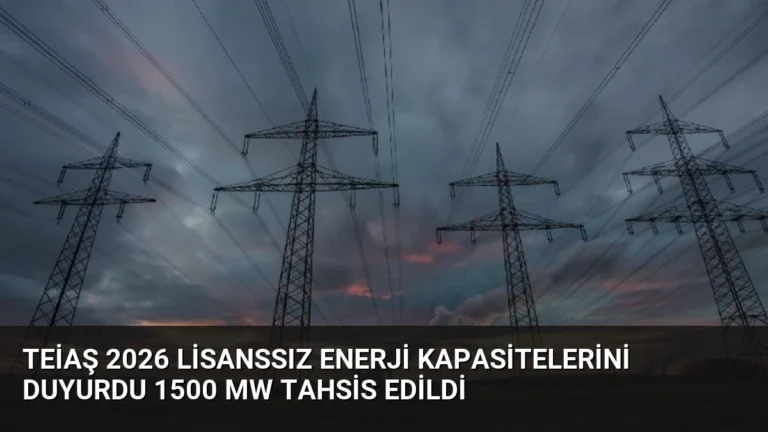 TEİAŞ 2026 Lisanssız Enerji Kapasitelerini Duyurdu 1500 MW Tahsis Edildi