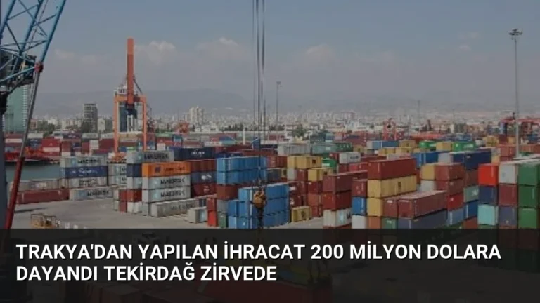 Trakya’dan Yapılan İhracat 200 Milyon Dolara Dayandı Tekirdağ Zirvede