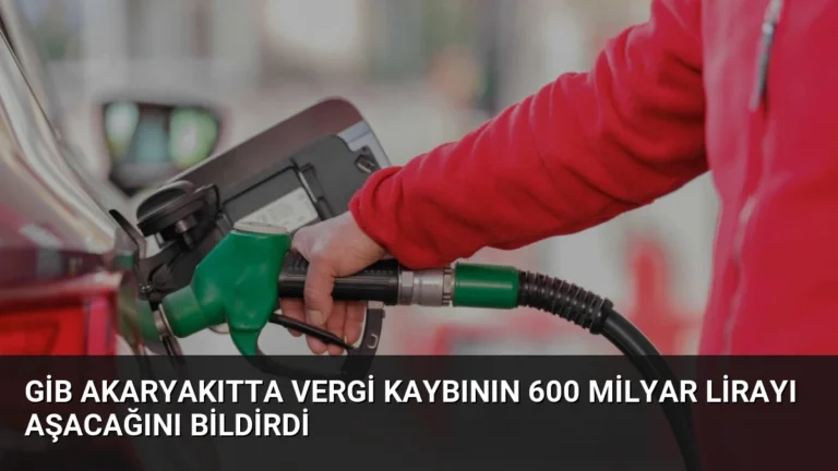GİB Akaryakıtta Vergi Kaybının 600 Milyar Lirayı Aşacağını Bildirdi