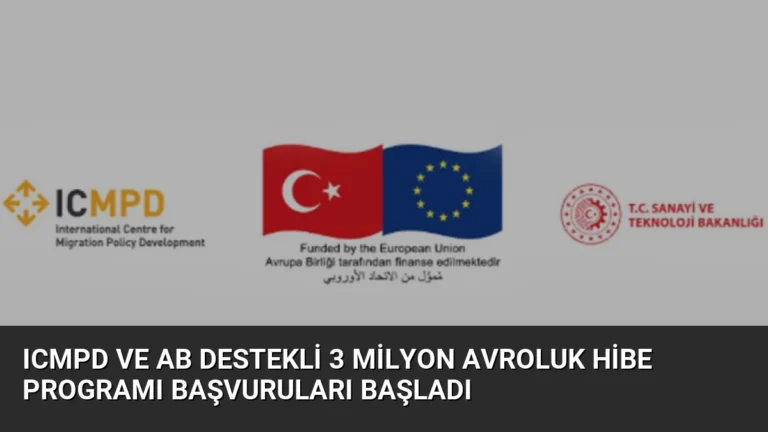 ICMPD ve AB Destekli 3 Milyon Avroluk Hibe Programı Başvuruları Başladı