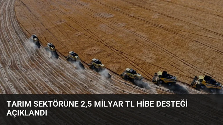 Tarım Sektörüne 2,5 Milyar TL Hibe Desteği Açıklandı