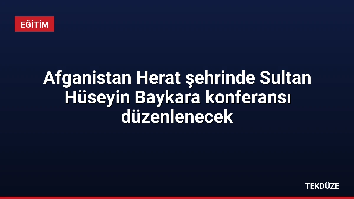 Afganistan Herat şehrinde Sultan Hüseyin Baykara konferansı düzenlenecek