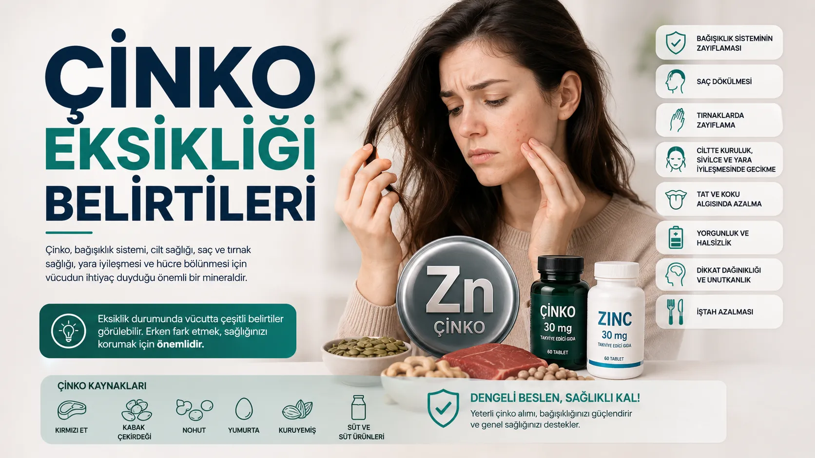 Çinko Eksikliği Belirtileri
