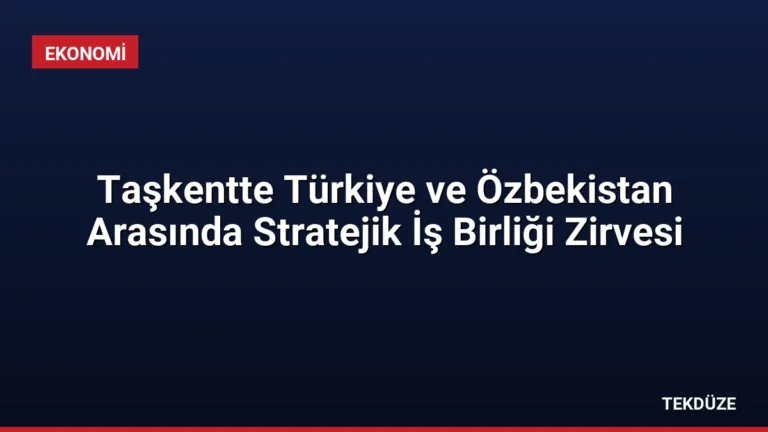 Taşkentte Türkiye ve Özbekistan Arasında Stratejik İş Birliği Zirvesi
