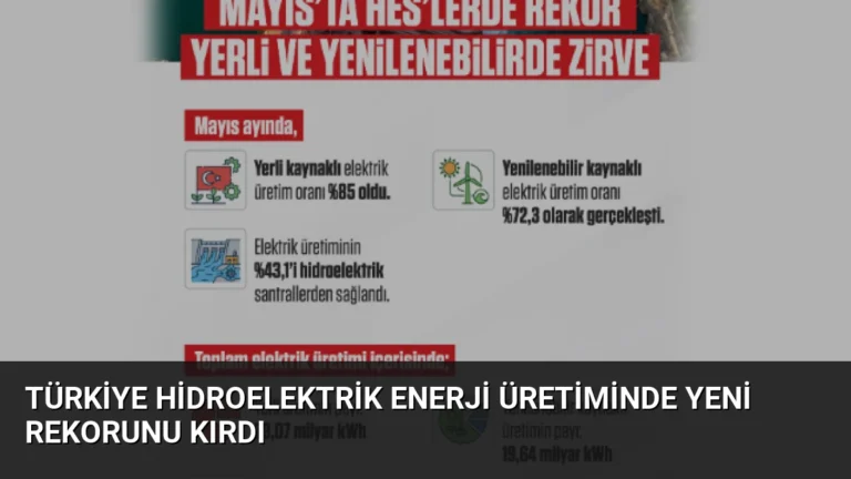 Türkiye Hidroelektrik Enerji Üretiminde Yeni Rekorunu Kırdı