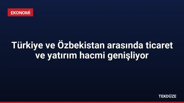 Türkiye ve Özbekistan arasında ticaret ve yatırım hacmi genişliyor
