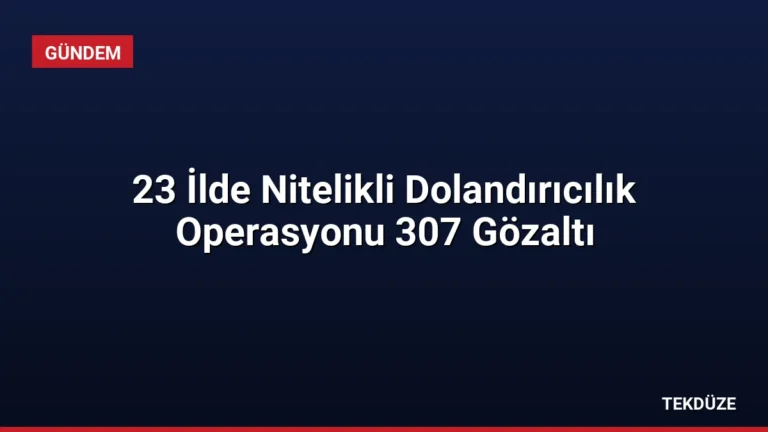 23 İlde Nitelikli Dolandırıcılık Operasyonu 307 Gözaltı