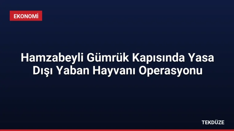 Hamzabeyli Gümrük Kapısında Yasa Dışı Yaban Hayvanı Operasyonu