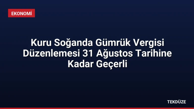 Kuru Soğanda Gümrük Vergisi Düzenlemesi 31 Ağustos Tarihine Kadar Geçerli