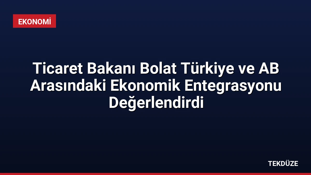 Ticaret Bakanı Bolat Türkiye ve AB Arasındaki Ekonomik Entegrasyonu Değerlendirdi