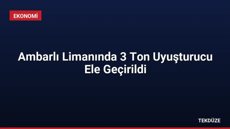 Ambarlı Limanında 3 Ton Uyuşturucu Ele Geçirildi