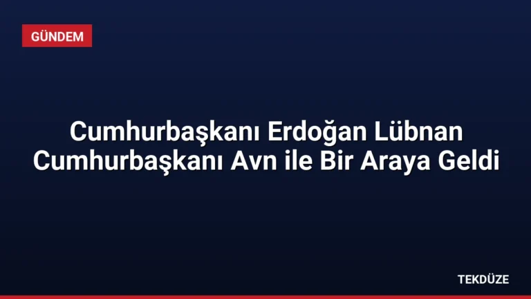 Cumhurbaşkanı Erdoğan Lübnan Cumhurbaşkanı Avn ile Bir Araya Geldi