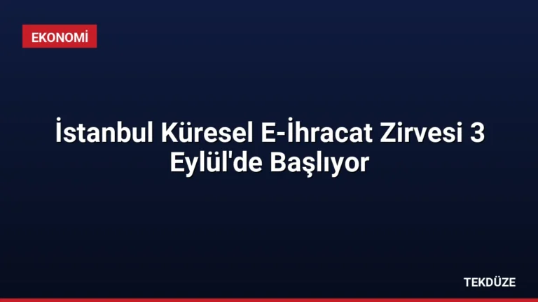 İstanbul Küresel E-İhracat Zirvesi 3 Eylül’de Başlıyor
