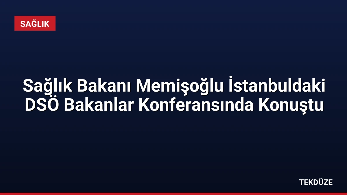 Sağlık Bakanı Memişoğlu İstanbuldaki DSÖ Bakanlar Konferansında Konuştu