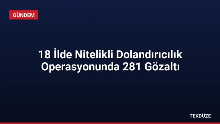 18 İlde Nitelikli Dolandırıcılık Operasyonunda 281 Gözaltı