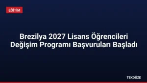 Brezilya 2027 Lisans Öğrencileri Değişim Programı Başvuruları Başladı