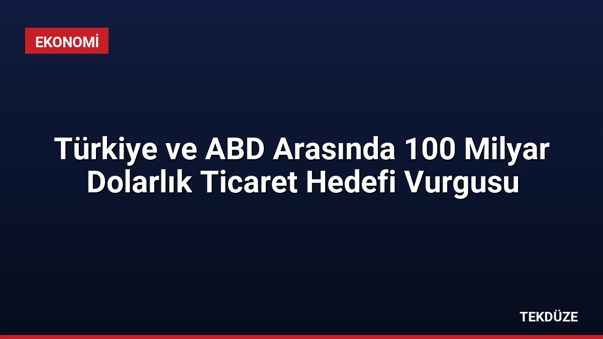 Türkiye ve ABD Arasında 100 Milyar Dolarlık Ticaret Hedefi Vurgusu