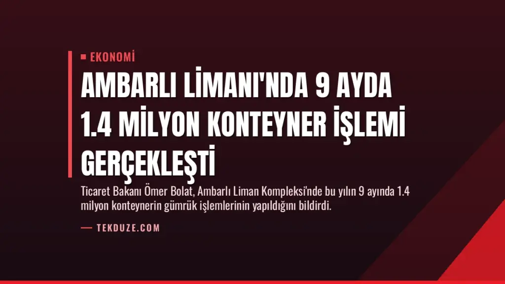 Ambarlı Limanı'nda 9 Ayda 1.4 Milyon Konteyner İşlemi Gerçekleşti