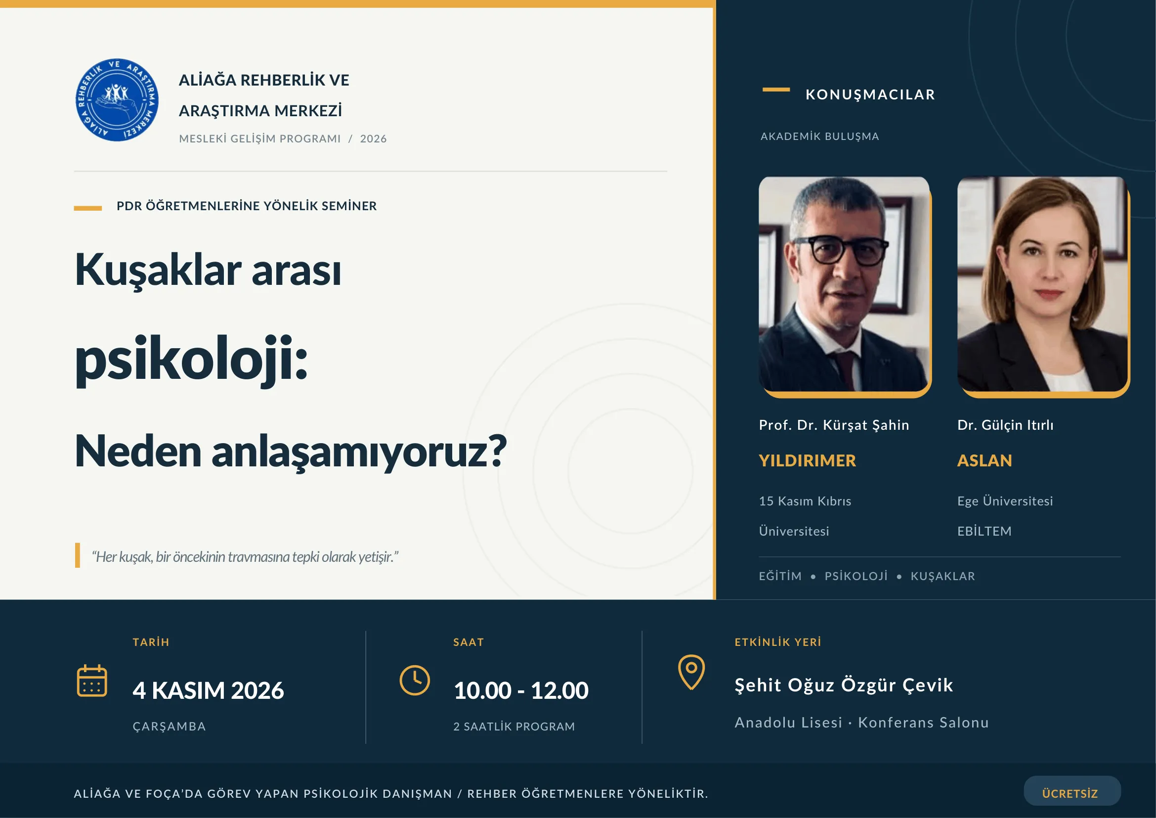 Aliağa’da PDR Öğretmenleri Akademisyenlerle Buluşuyor