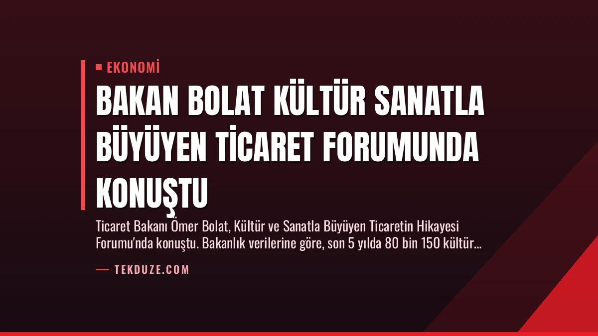 Bakan Bolat Kültür Sanatla Büyüyen Ticaret Forumunda Konuştu