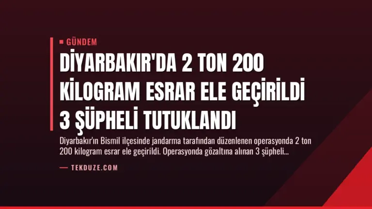 Diyarbakır’da 2 Ton 200 Kilogram Esrar Ele Geçirildi 3 Şüpheli Tutuklandı