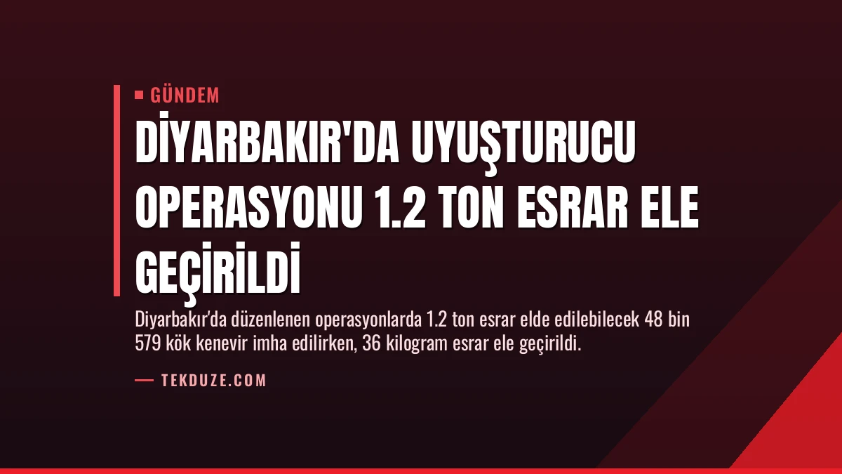 Diyarbakır’da Uyuşturucu Operasyonu 1.2 Ton Esrar Ele Geçirildi