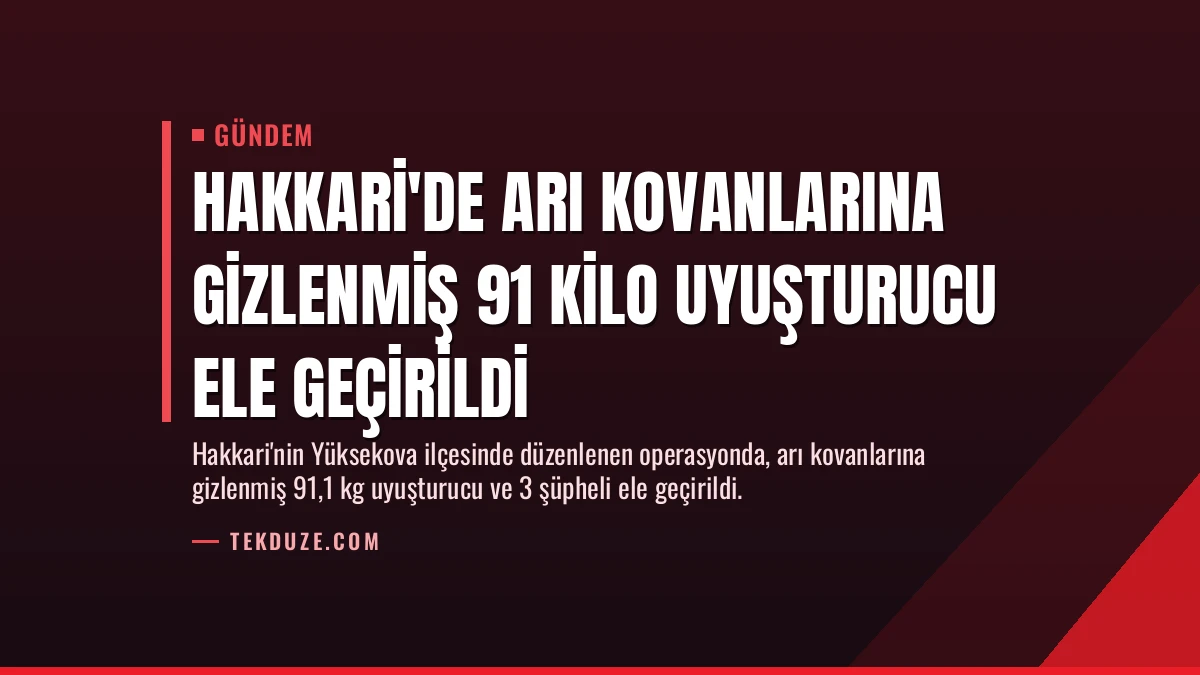 Hakkari’de Arı Kovanlarına Gizlenmiş 91 Kilo Uyuşturucu Ele Geçirildi