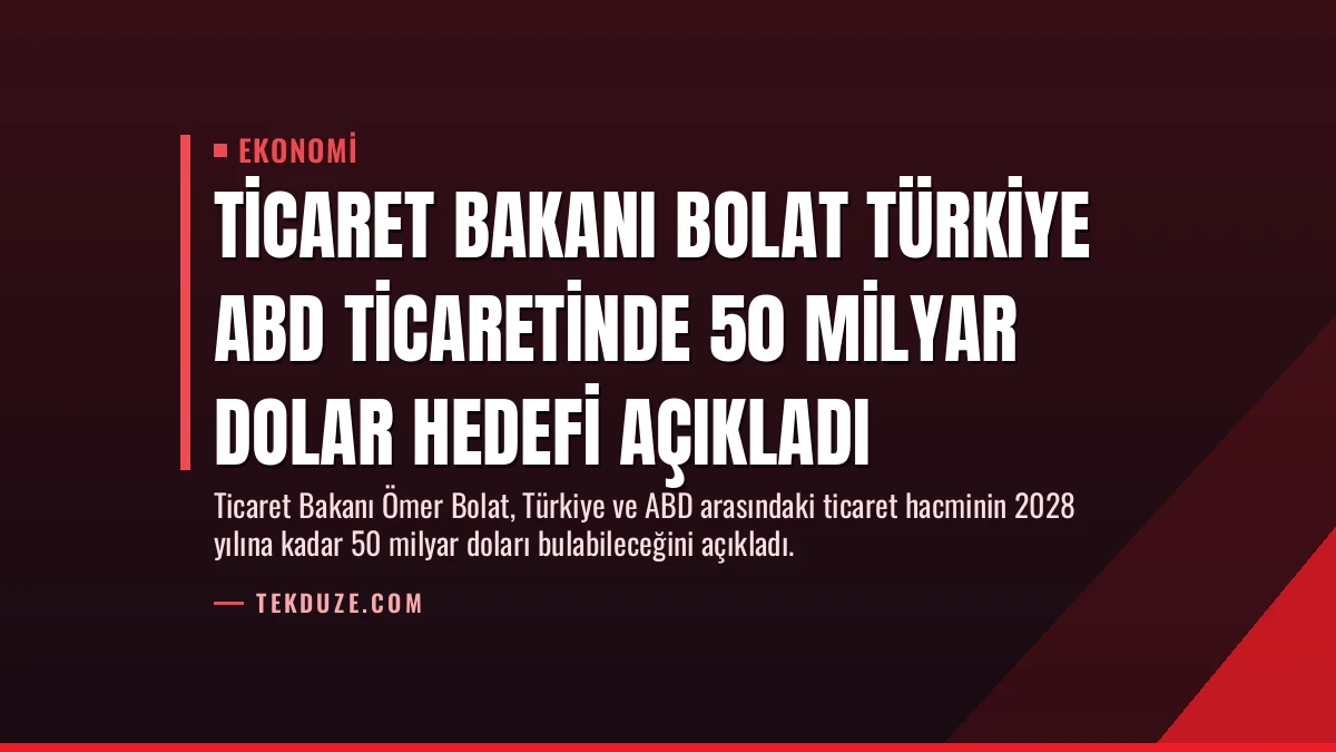 Ticaret Bakanı Bolat Türkiye ABD ticaretinde 50 milyar dolar hedefi açıkladı