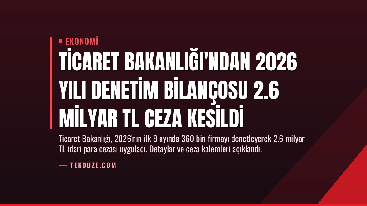 Ticaret Bakanlığı’ndan 2026 Yılı Denetim Bilançosu 2.6 Milyar TL Ceza Kesildi