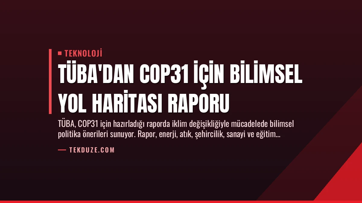 TÜBA’dan COP31 İçin Bilimsel Yol Haritası Raporu