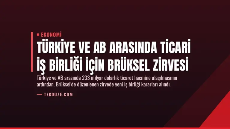 Türkiye ve AB Arasında Ticari İş Birliği İçin Brüksel Zirvesi