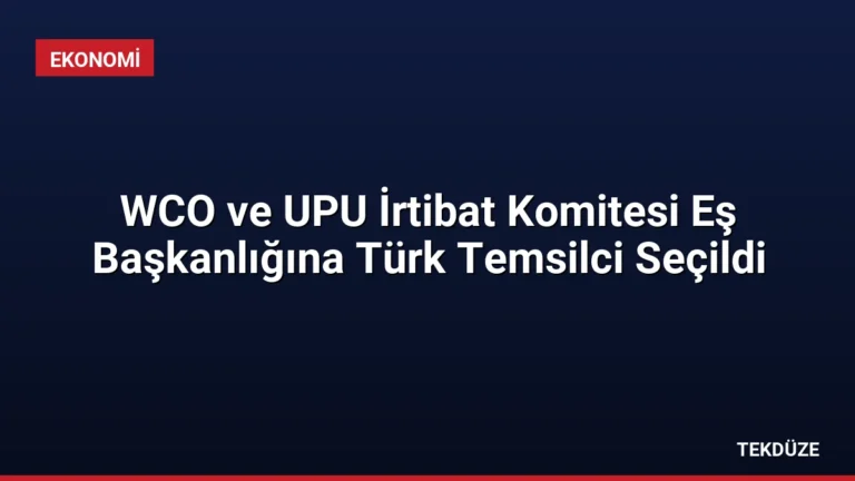 WCO ve UPU İrtibat Komitesi Eş Başkanlığına Türk Temsilci Seçildi