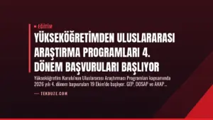 Yükseköğretimden Uluslararası Araştırma Programları 4. Dönem Başvuruları Başlıyor
